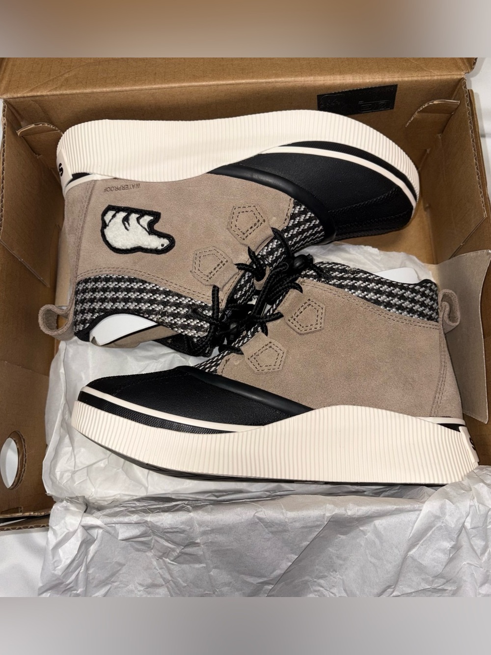 NEW! Sorel Out N About IV Class Cold Weather Boots NIB Houndstooth Suede